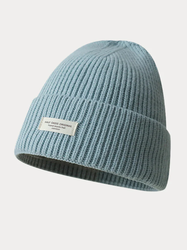 Stylish Warm Label Knit Beanie - Image 5