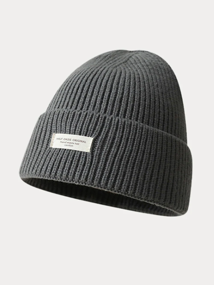 Stylish Warm Label Knit Beanie - Image 6