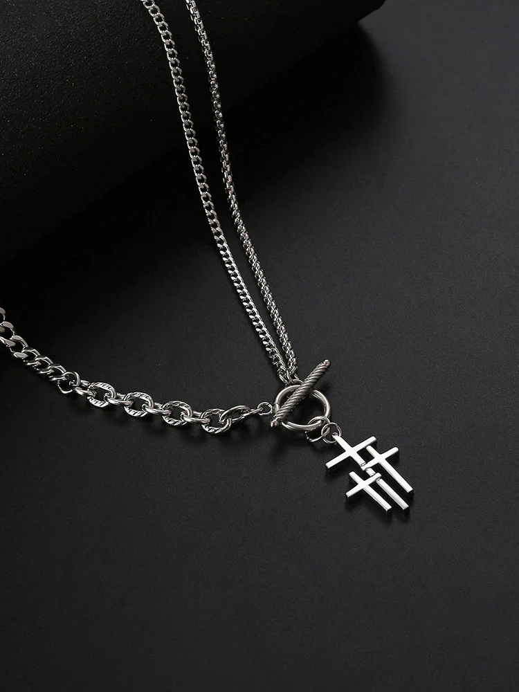 Stylish Waterproof Cross Toggle Necklace - Image 2