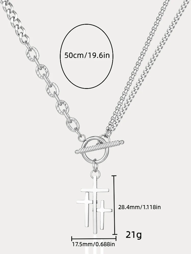 Stylish Waterproof Cross Toggle Necklace - Image 5