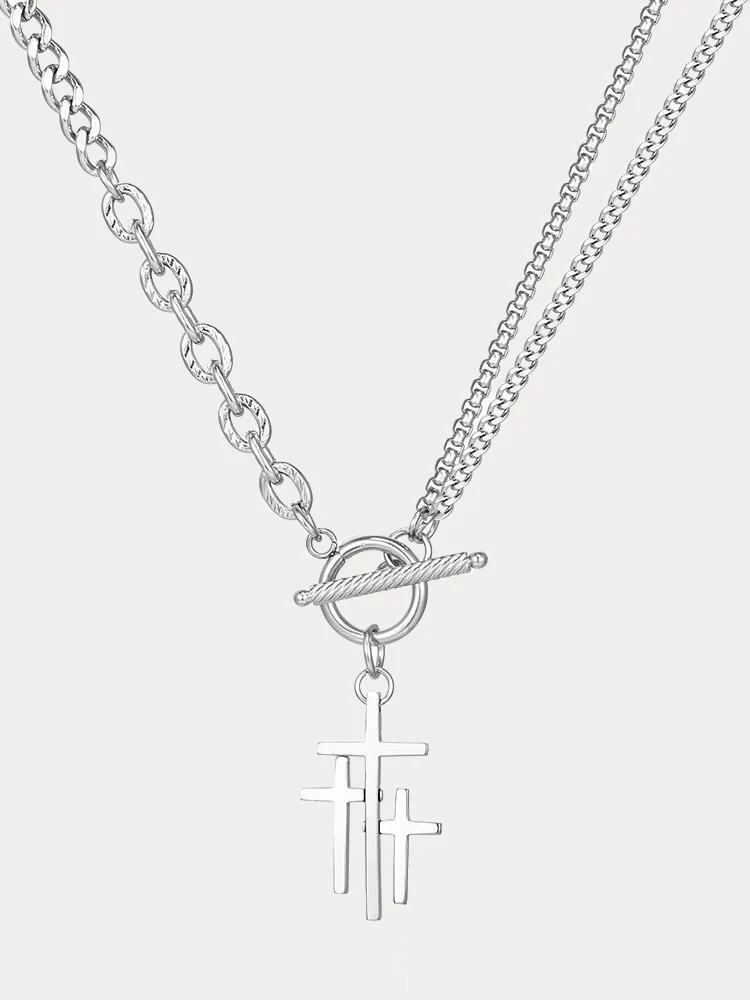 Stylish Waterproof Cross Toggle Necklace - Image 6