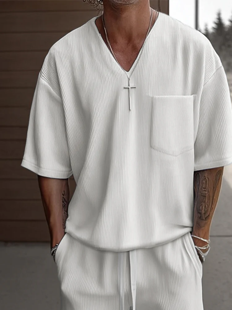 Summer Breathable Textured Casual Set - Image 3
