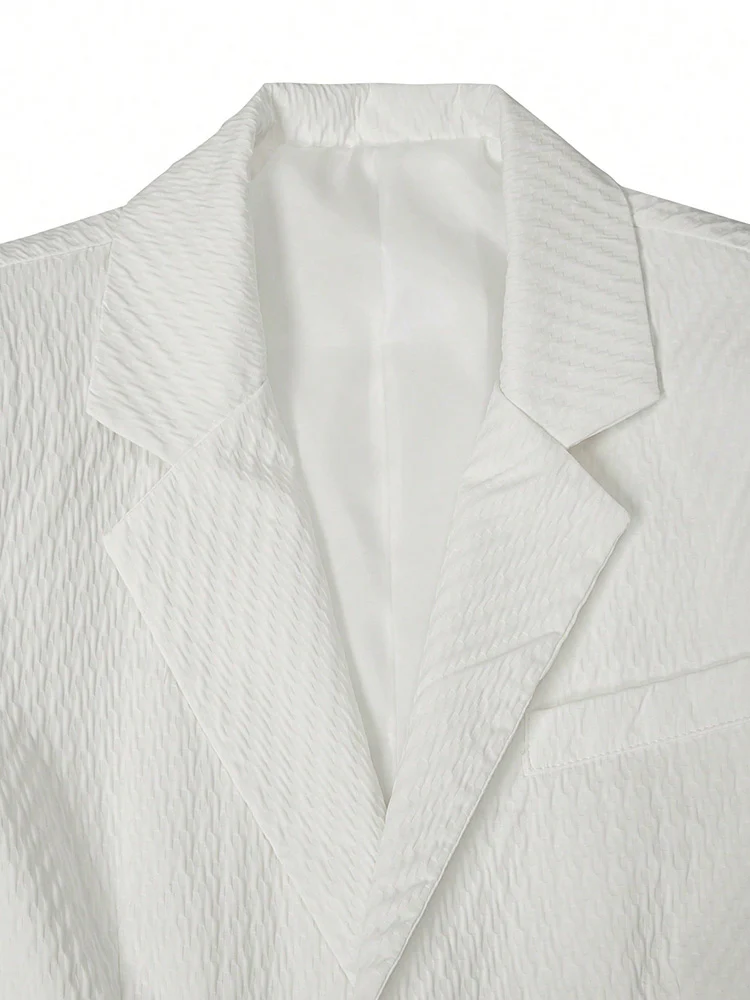 Summer Casual Textured Suit Blazer and Shorts Set - Image 7