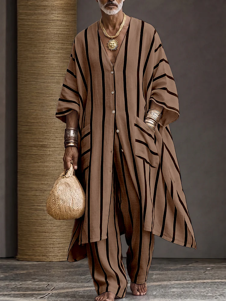 Summer Casual Vertical Striped Matching Set - Image 2