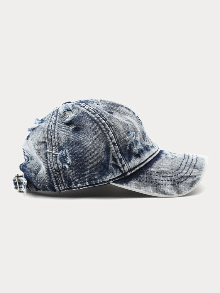 Summer Distressed Ripped Denim Baseball Cap