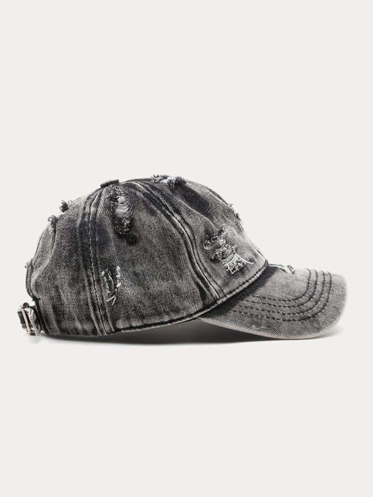 Summer Distressed Ripped Denim Baseball Cap - Image 2