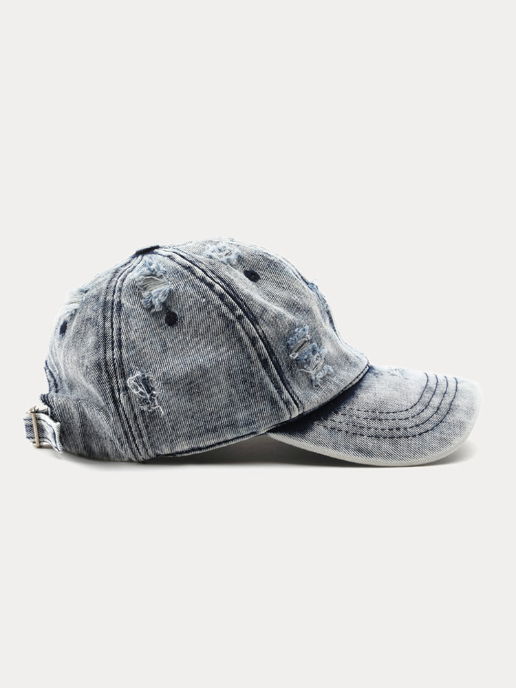 Summer Distressed Ripped Denim Baseball Cap - Image 3