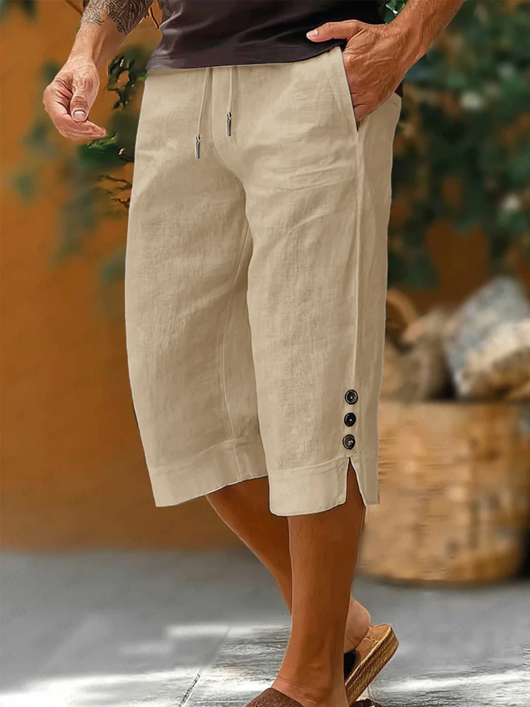 Summer Essential Cotton Capri Pants - Image 2