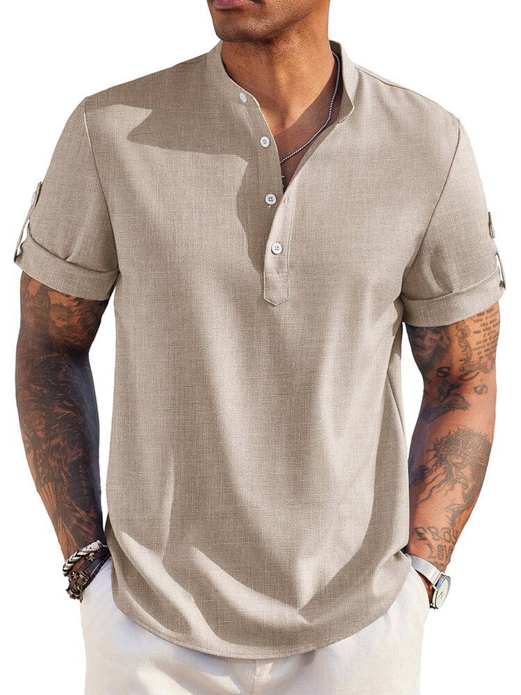 Summer Essential Linen Henley Shirt (US Only) - Image 10