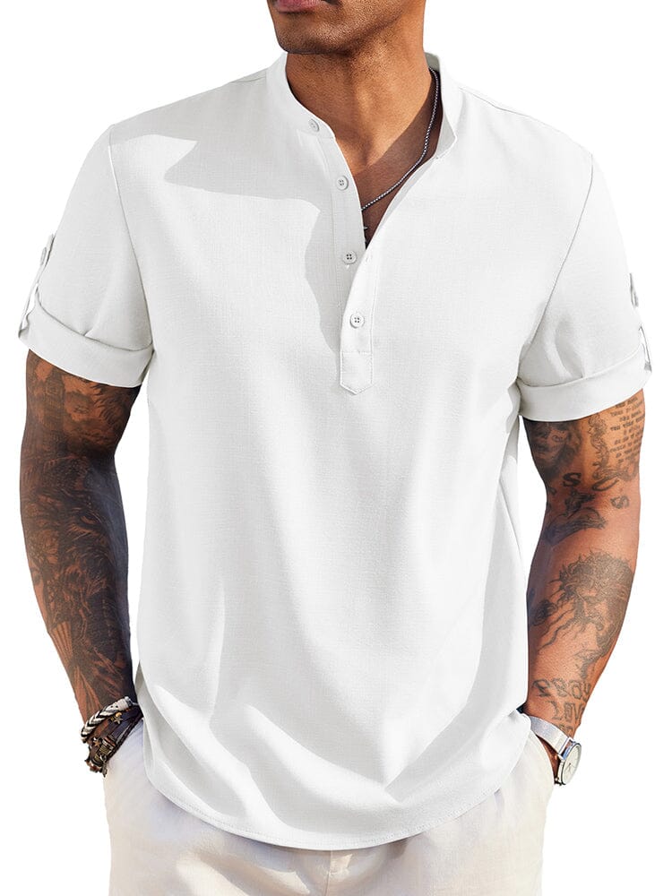 Summer Essential Linen Henley Shirt (US Only) - Image 3