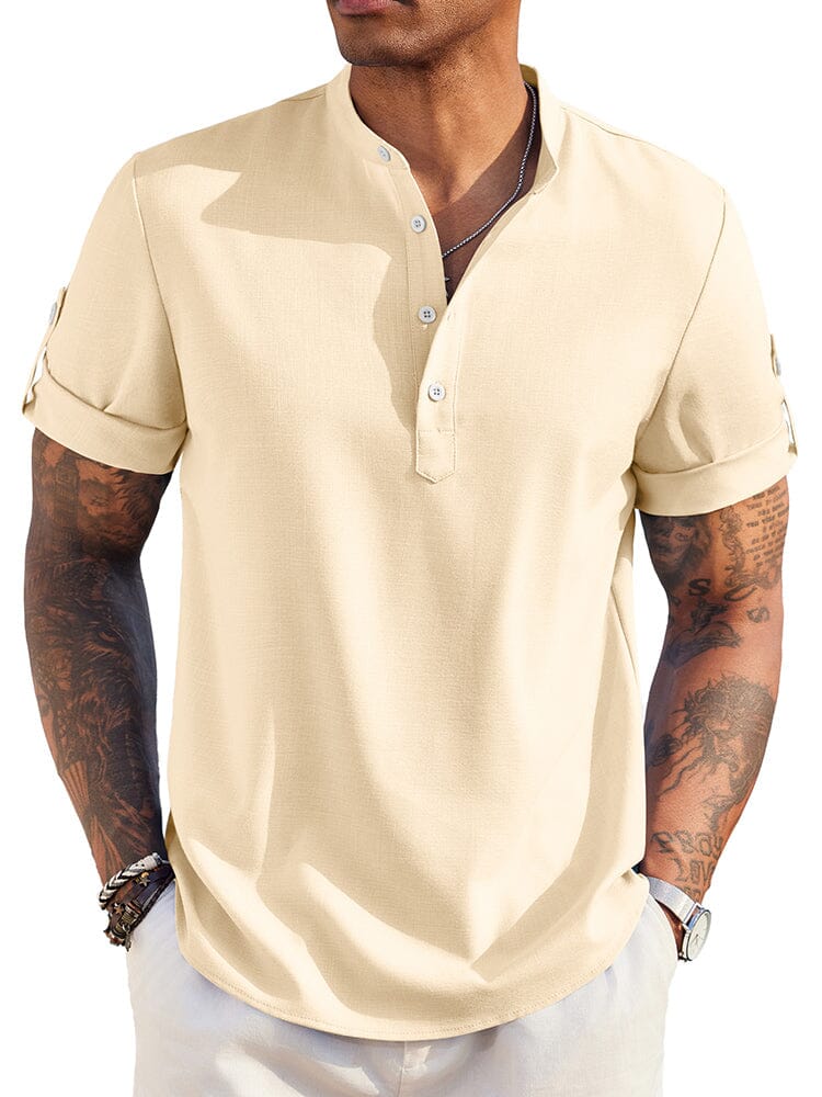 Summer Essential Linen Henley Shirt (US Only) - Image 4