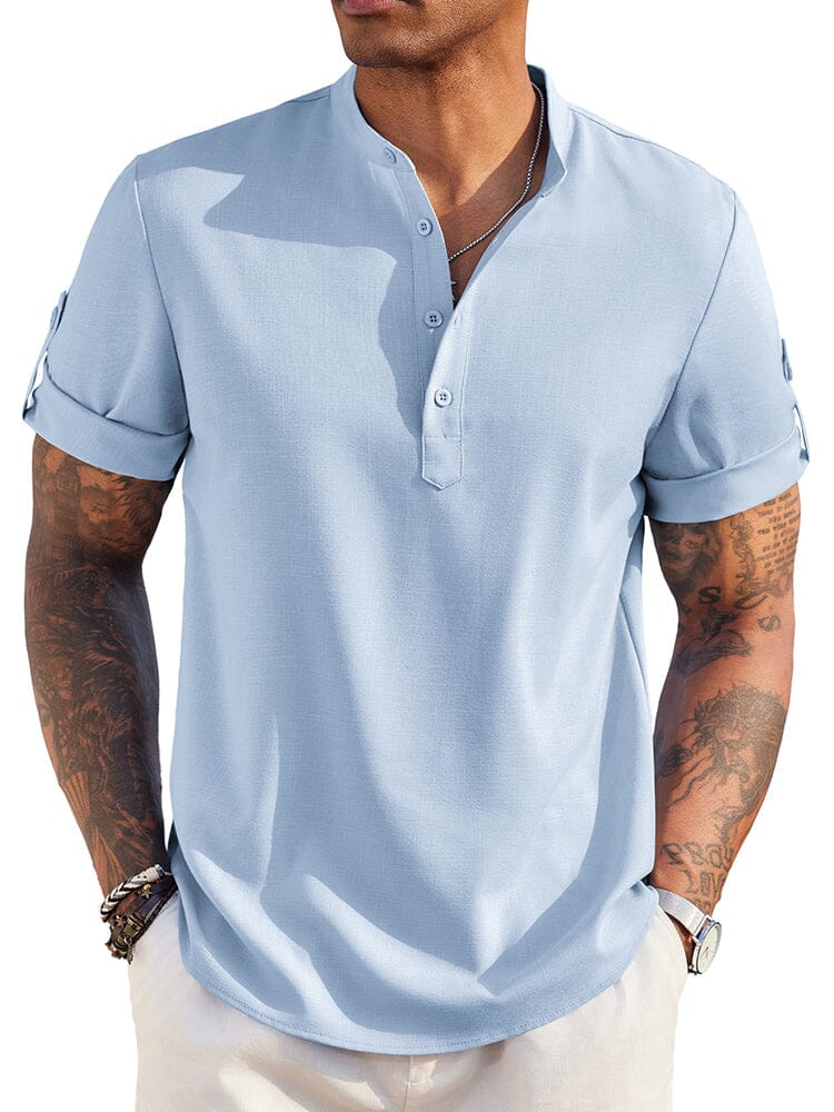 Summer Essential Linen Henley Shirt (US Only) - Image 5