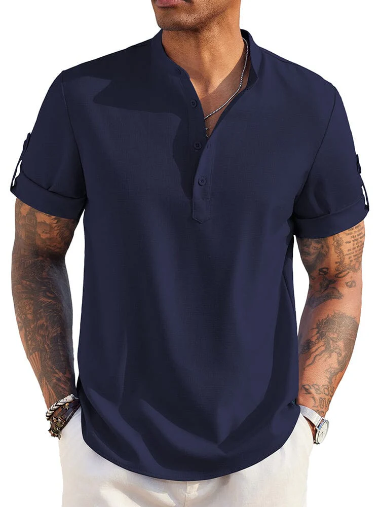 Summer Essential Linen Henley Shirt (US Only) - Image 6