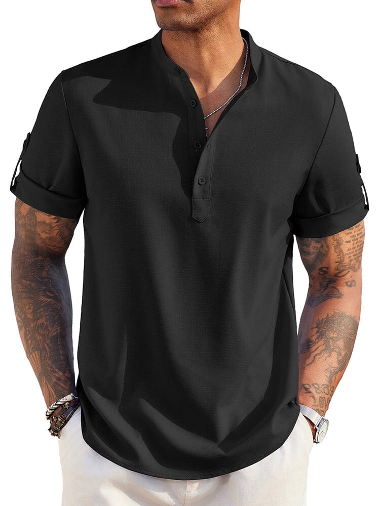 Summer Essential Linen Henley Shirt (US Only) - Image 8