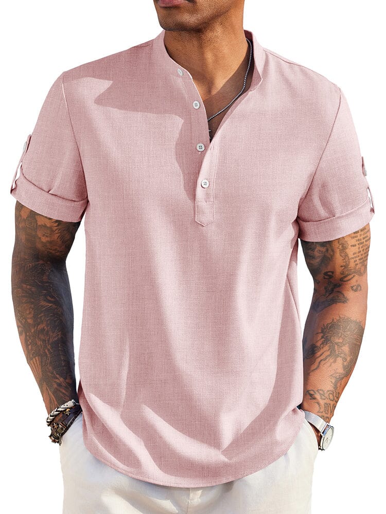 Summer Essential Linen Henley Shirt (US Only) - Image 9
