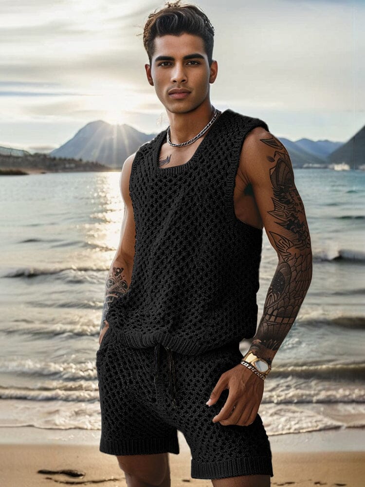 Summer Hollow Out Knitted 2-Piece Set - Image 2