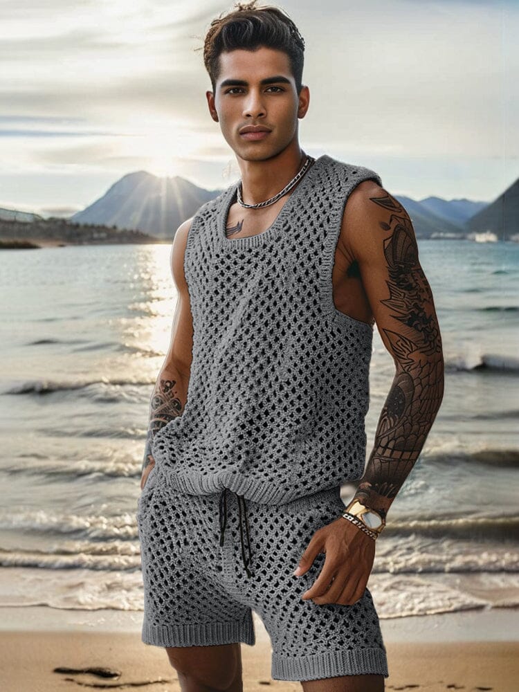 Summer Hollow Out Knitted 2-Piece Set - Image 4