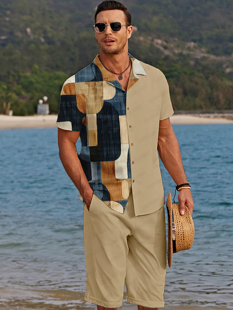 Summer Patchwork Print Casual Set - Image 2