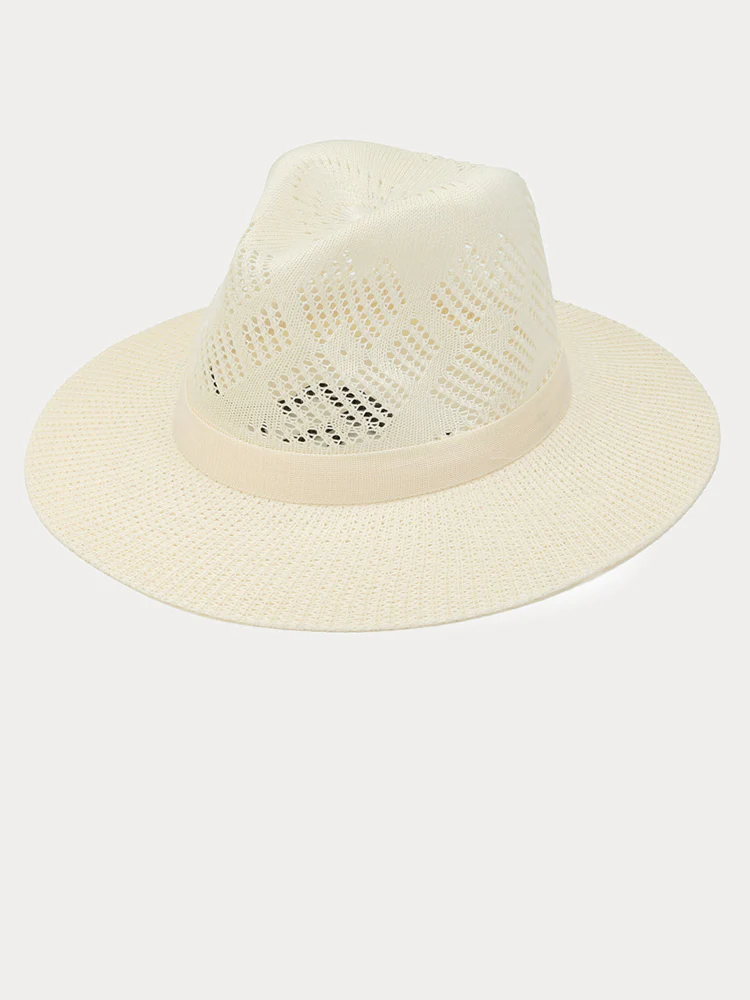 The Classic Linen Straw Flat Brim Fedora - Image 14
