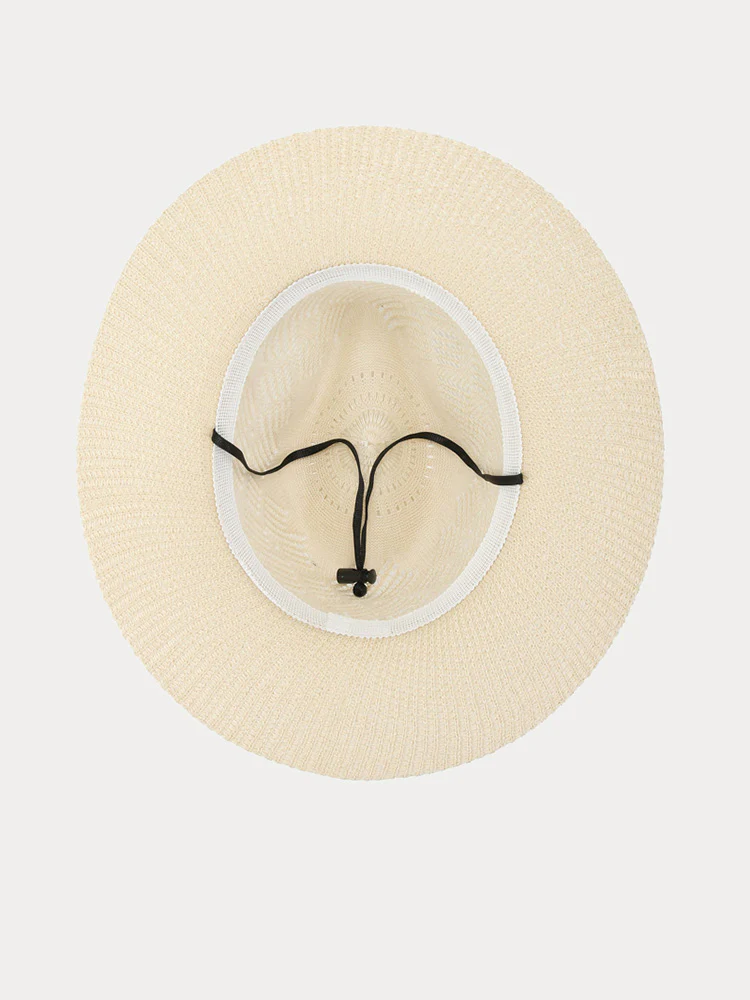 The Classic Linen Straw Flat Brim Fedora - Image 15