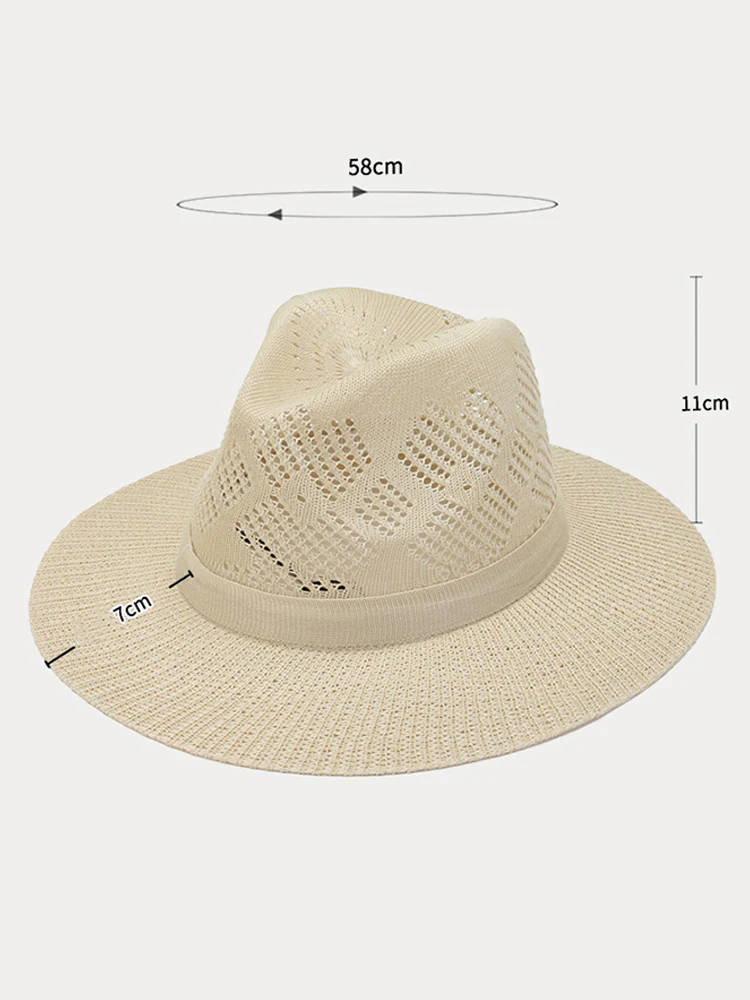 The Classic Linen Straw Flat Brim Fedora - Image 5
