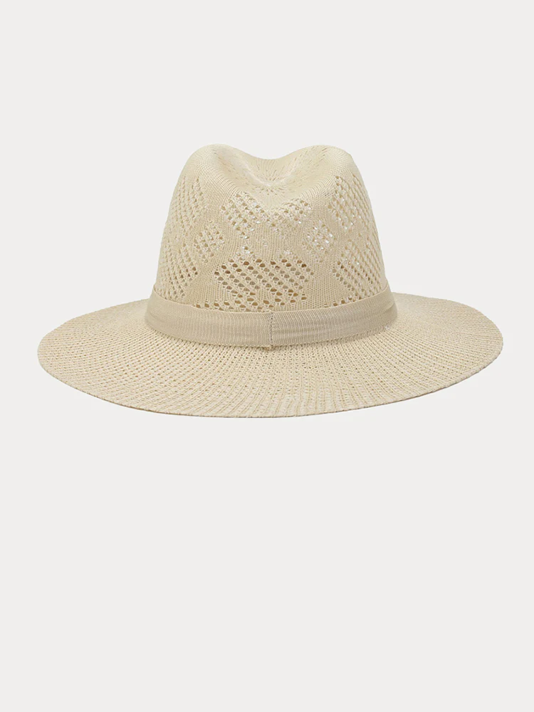 The Classic Linen Straw Flat Brim Fedora - Image 6