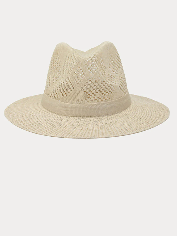 The Classic Linen Straw Flat Brim Fedora - Image 7