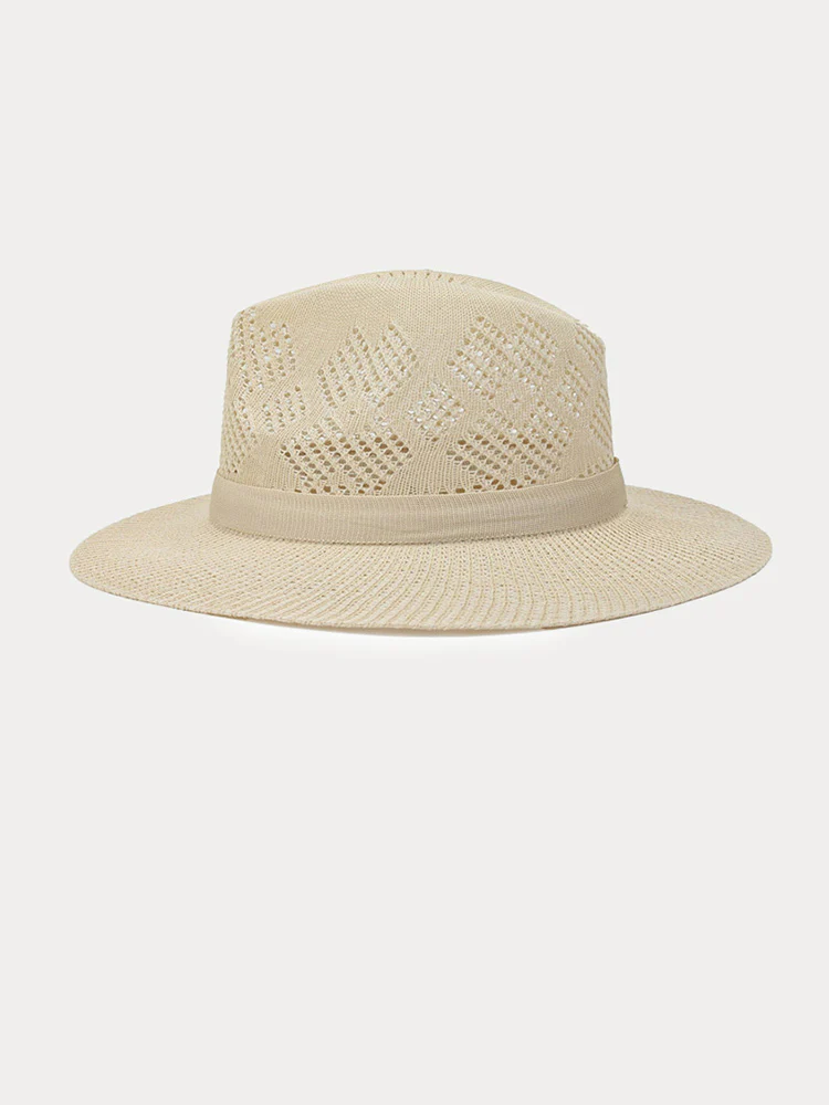 The Classic Linen Straw Flat Brim Fedora - Image 8