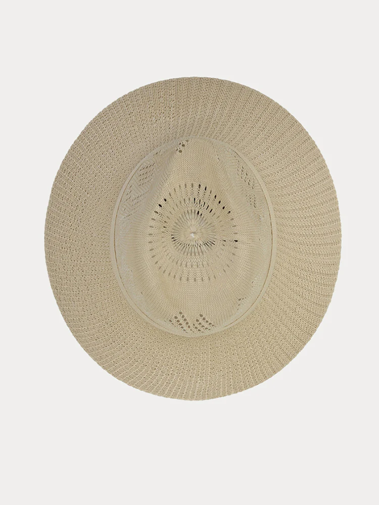 The Classic Linen Straw Flat Brim Fedora - Image 9