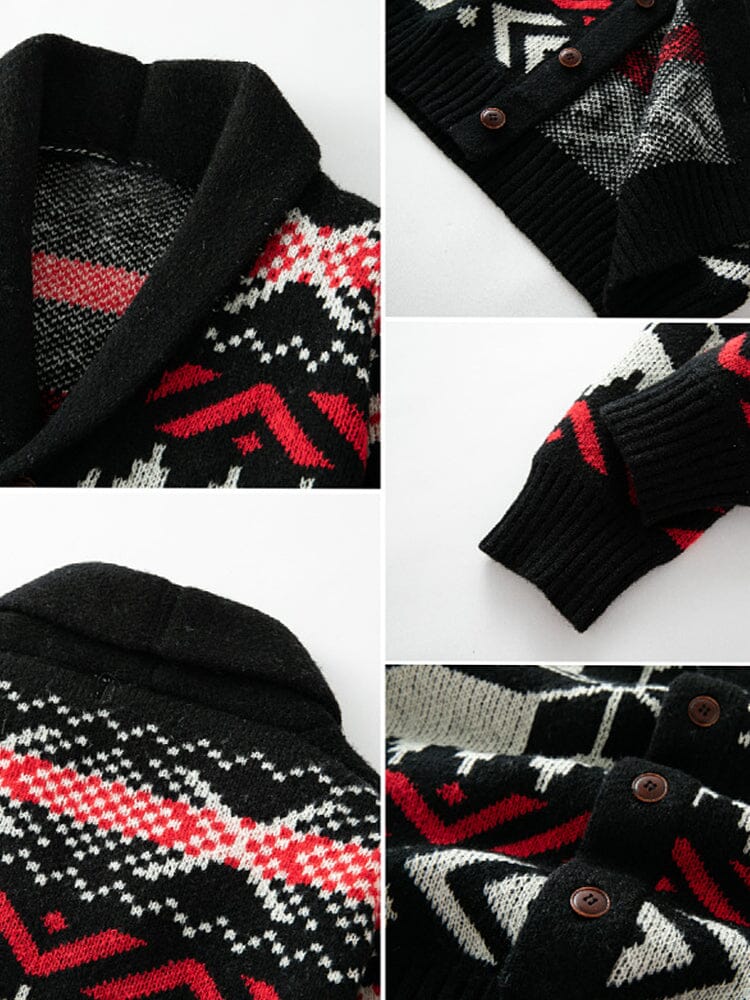 Thick Jacquard Knit Cardigan - Image 4