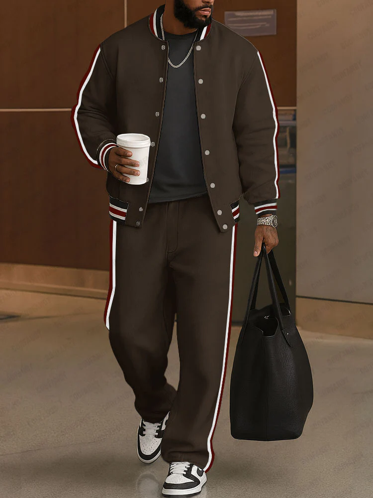 Timeless Colorblock Stripe Jacket Pants Set - Image 2