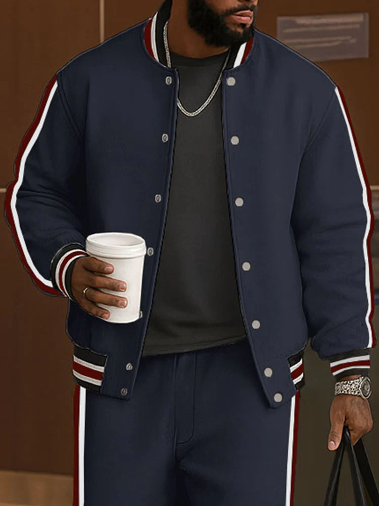 Timeless Colorblock Stripe Jacket Pants Set - Image 3