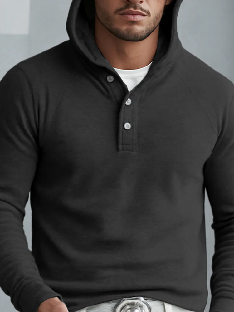 Timeless Design Half-Button Hoodie - Image 5