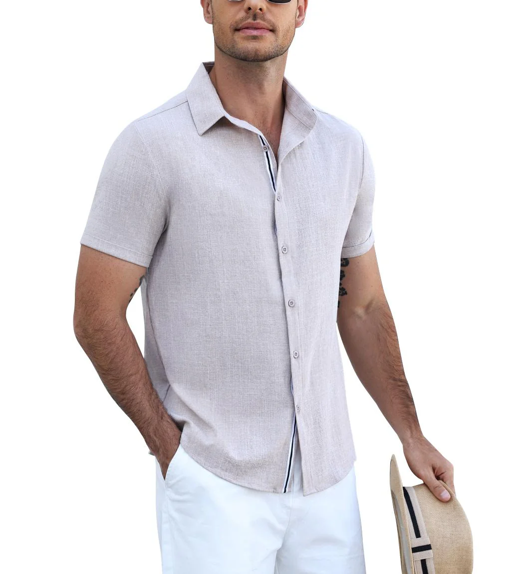 Timelss Contrast Placket Short Sleeve Shirt (US Only) - Image 3