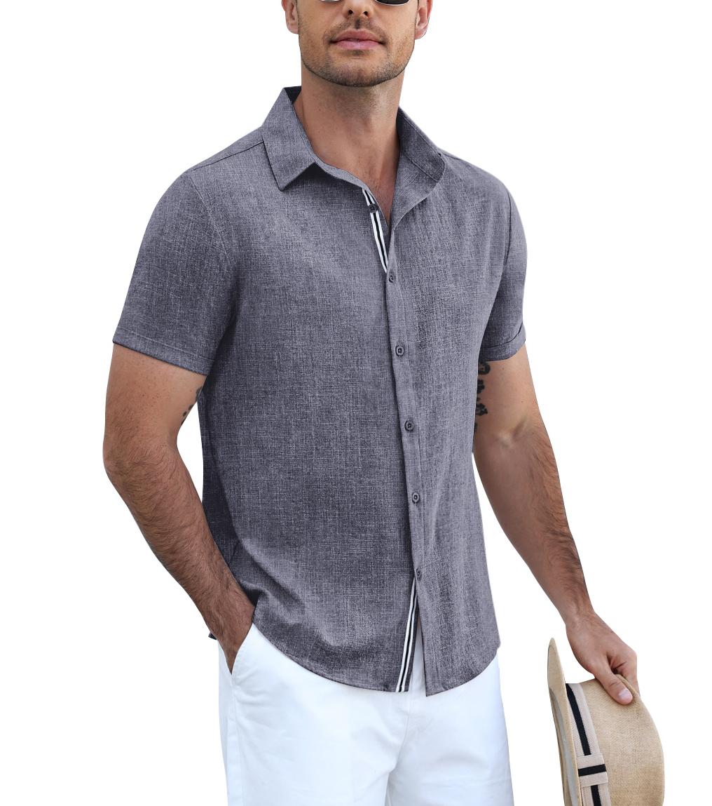 Timelss Contrast Placket Short Sleeve Shirt (US Only) - Image 4
