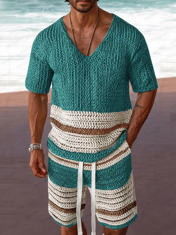Trendy Breathable Knit Casual Set