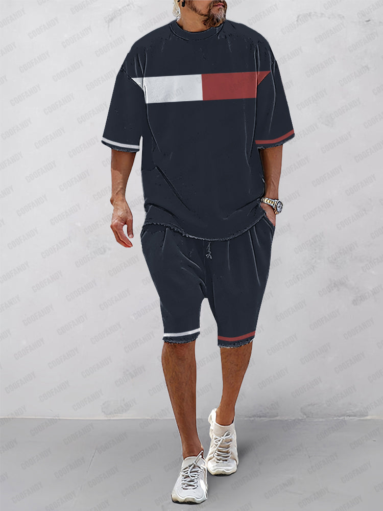 Trendy Color Block Athleisure Set - Image 3
