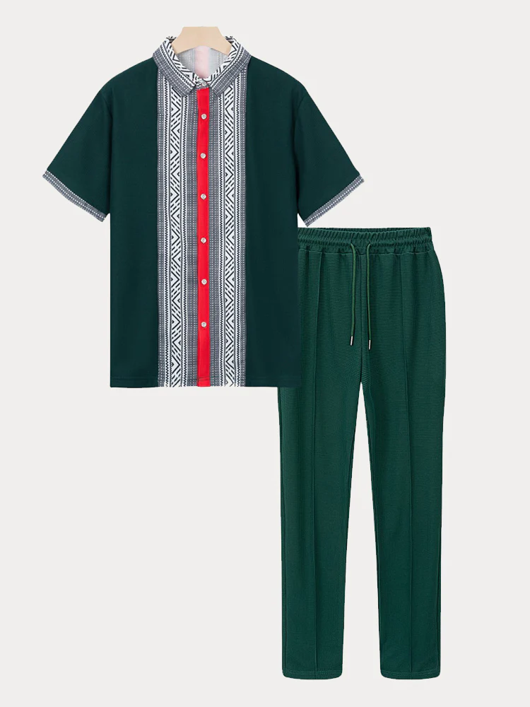 Trendy Color Clash Waffle 2-Piece Set - Image 7
