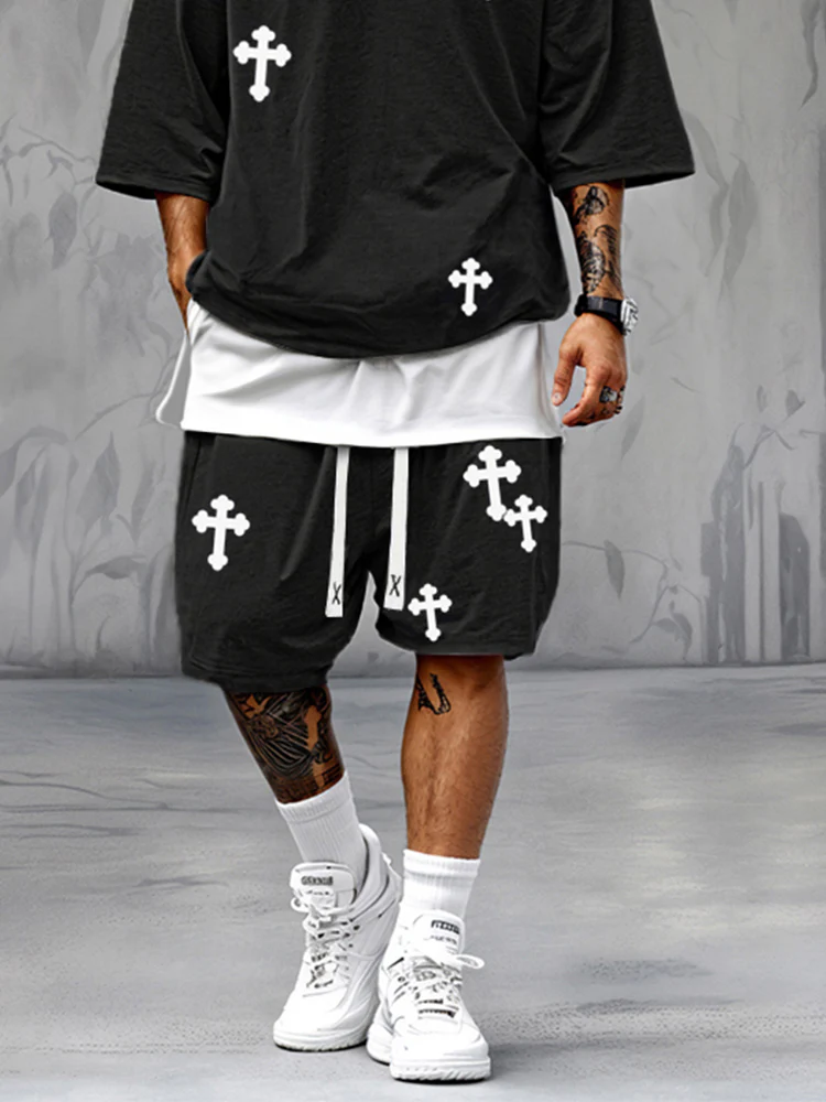 Trendy Cross Pattern Sports Set - Image 4