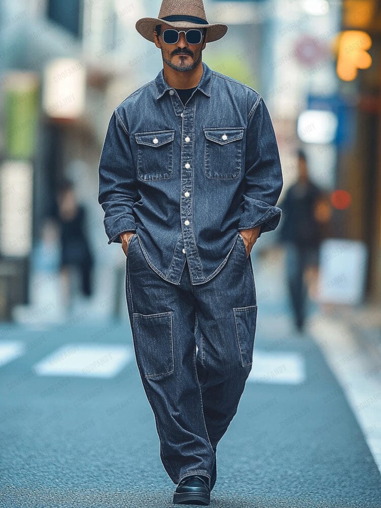 Trendy Denim Look 2-Piece Set - Image 2