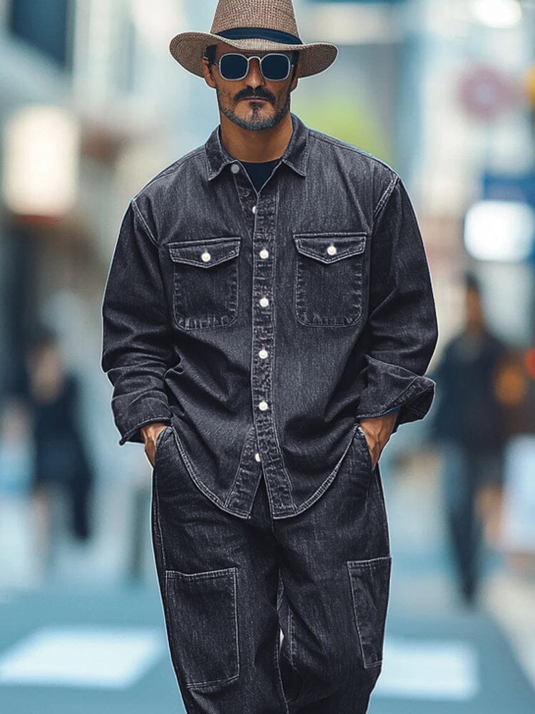 Trendy Denim Look 2-Piece Set - Image 3