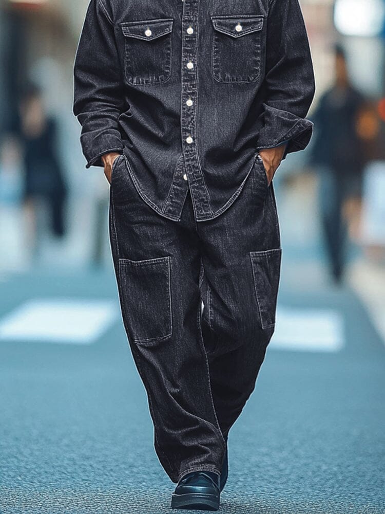 Trendy Denim Look 2-Piece Set - Image 4