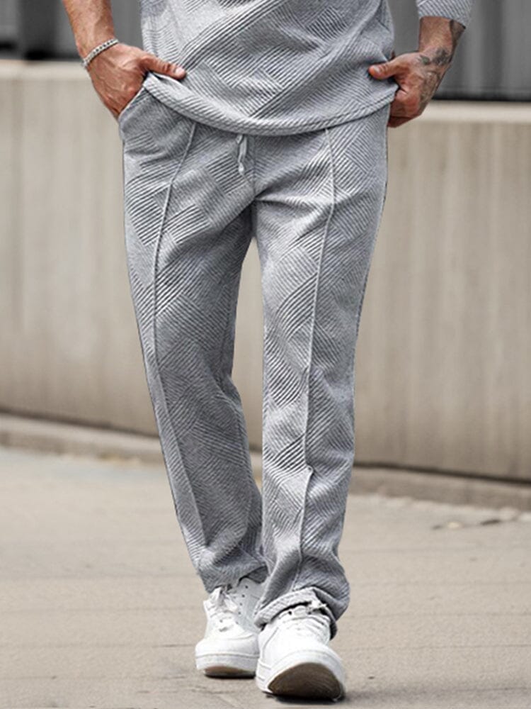 Trendy Jacquard Textured Athleisure Set - Image 9