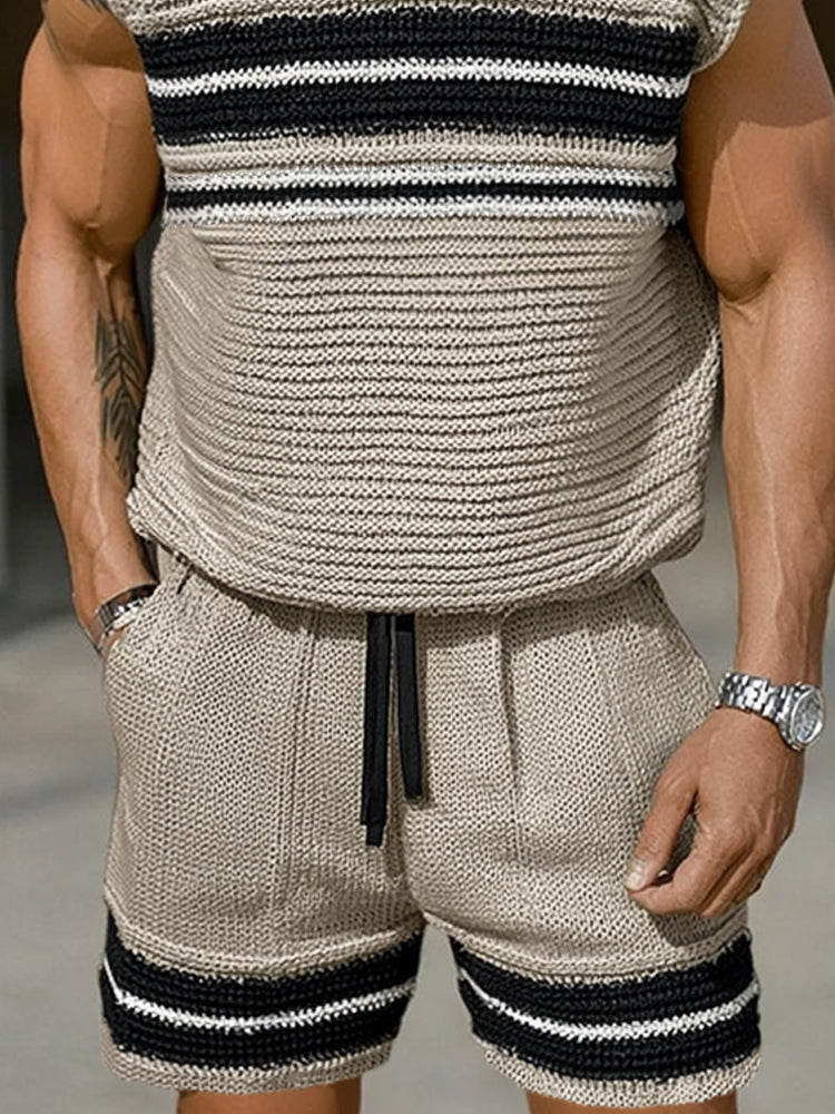 Trendy Knit Tank Top Shorts Set - Image 4