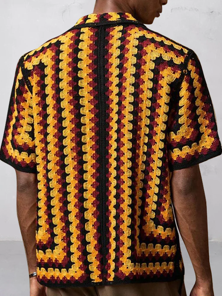 Trendy Openwork Crochet Knit Shirt - Image 14