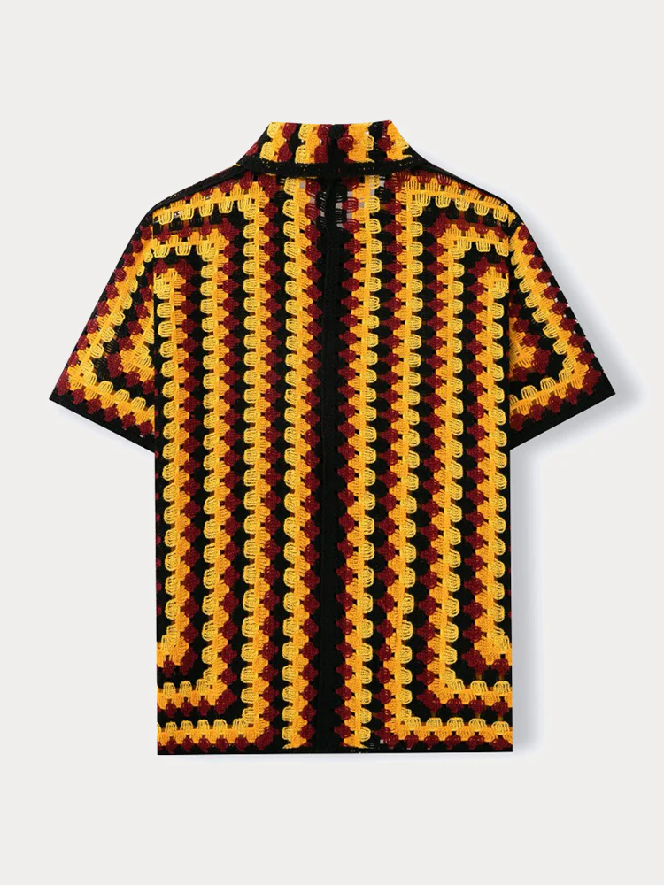 Trendy Openwork Crochet Knit Shirt - Image 16
