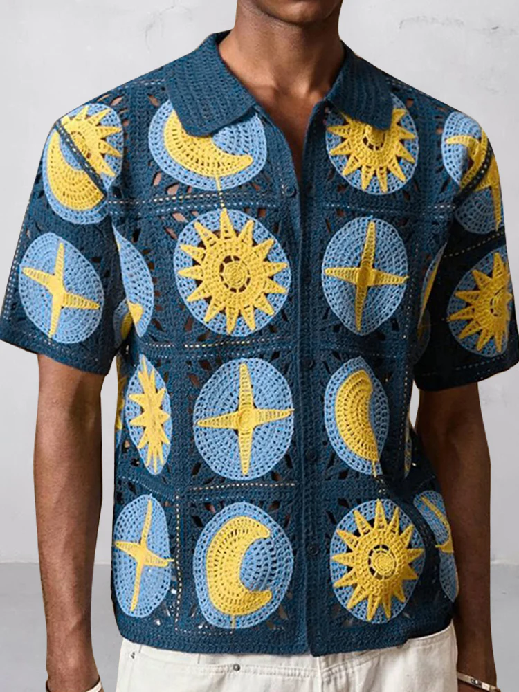 Trendy Openwork Crochet Knit Shirt - Image 18