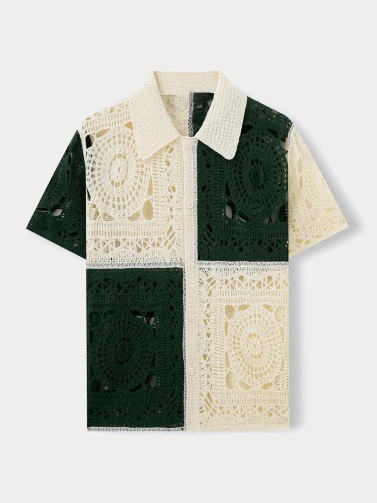 Trendy Openwork Crochet Knit Shirt - Image 23