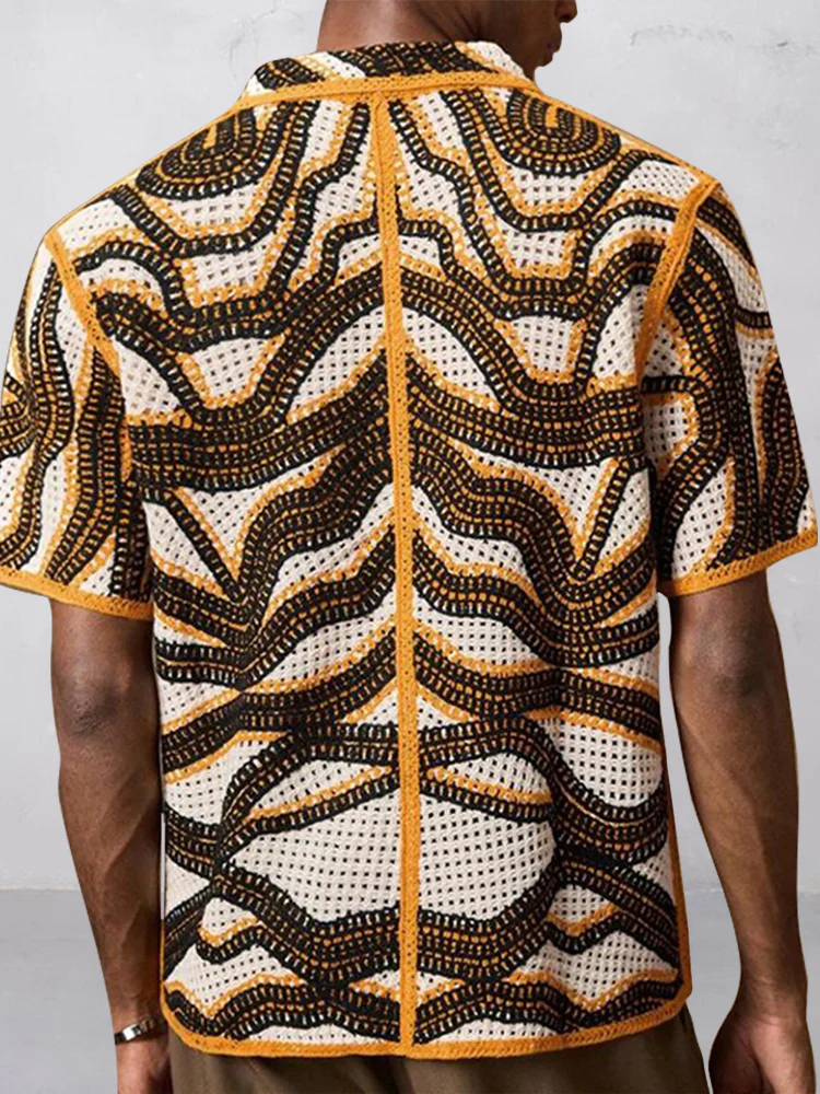 Trendy Openwork Crochet Knit Shirt - Image 27