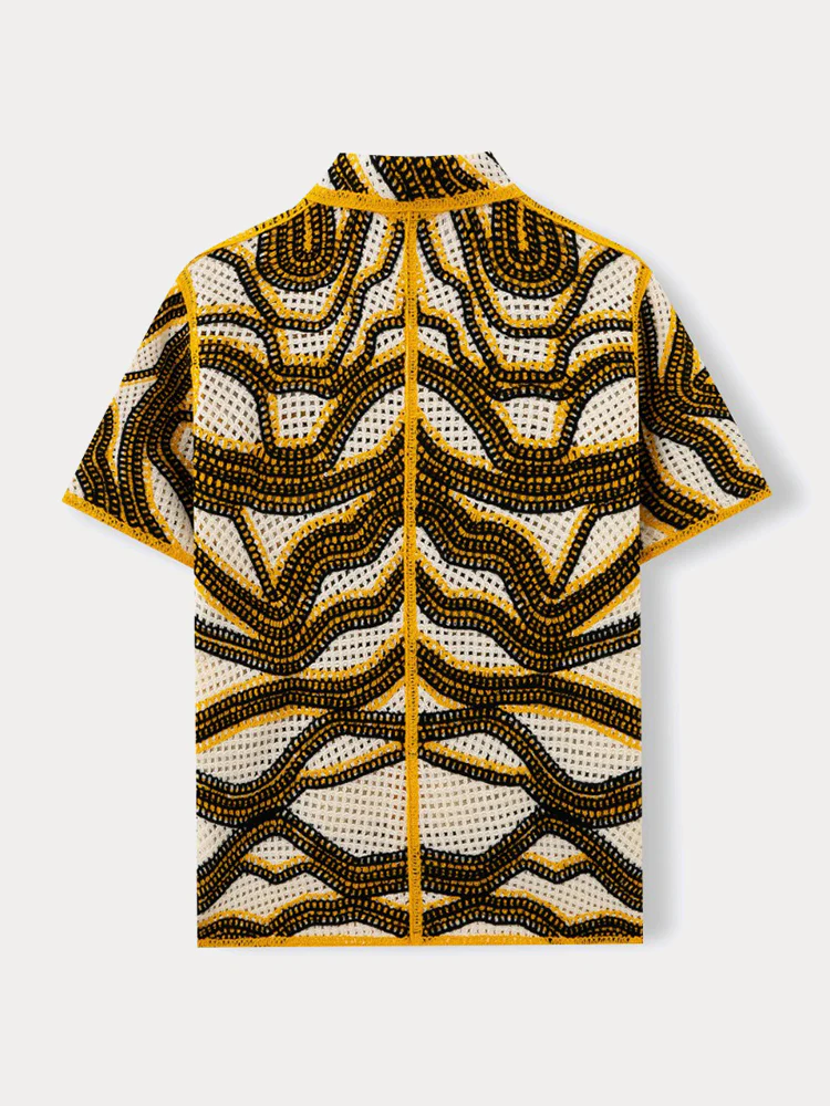 Trendy Openwork Crochet Knit Shirt - Image 29